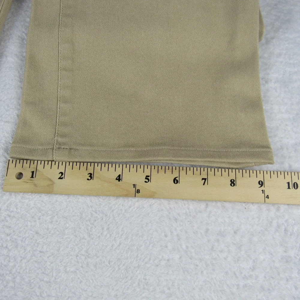 Lauren Ralph‎ Lauren Classic Straight Pants Womens 14 Tan Khaki Twill